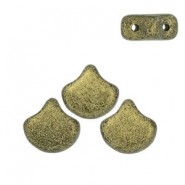Ginko Leaf Bead kralen 7.5x7.5mm Metallic suede gold